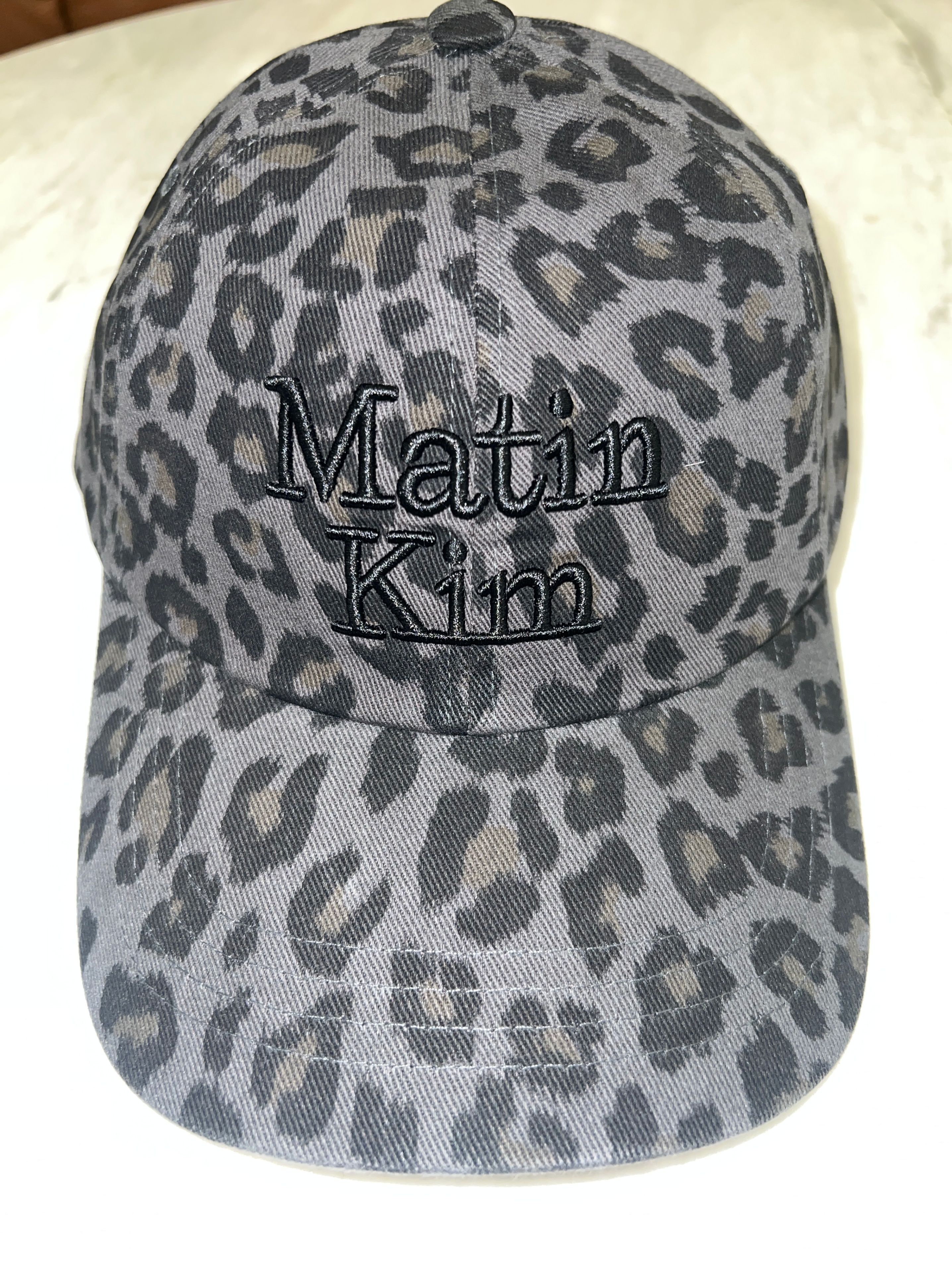 MUSINSA | MATIN KIM MATIN LEOPARD VOLUME LOGO BALL CAP IN DARK GREY
