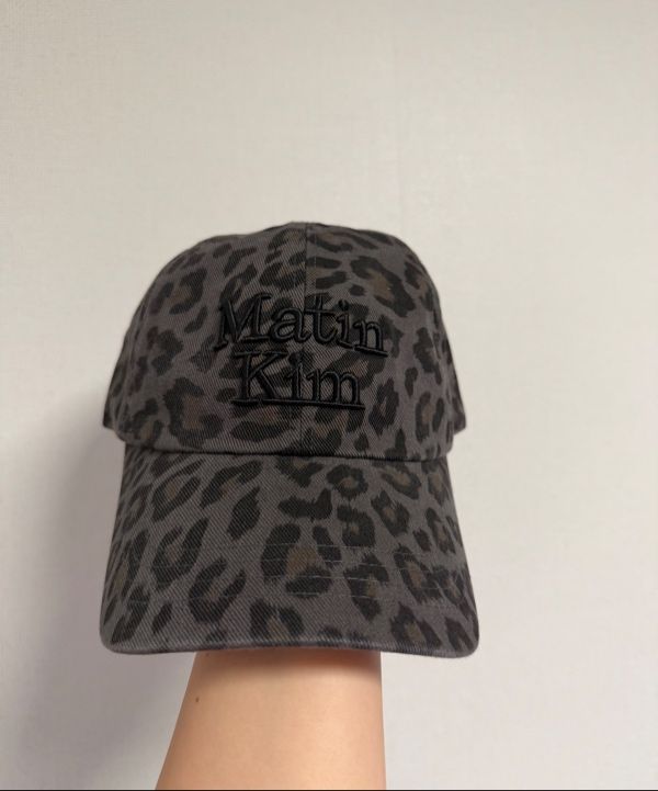 MUSINSA | MATIN KIM MATIN LEOPARD VOLUME LOGO BALL CAP IN DARK GREY