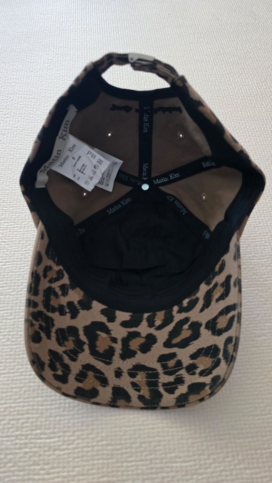 MUSINSA | MATIN KIM MATIN LEOPARD VOLUME LOGO BALL CAP IN DARK BEIGE