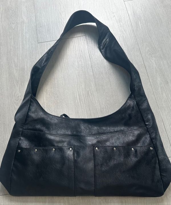 MUSINSA | fennec BASH SLOUCHY BAG - METAL BLACK