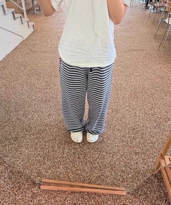 MUSINSA公式 | THE COLDEST MOMENT TCM stripe sweat pants (navy