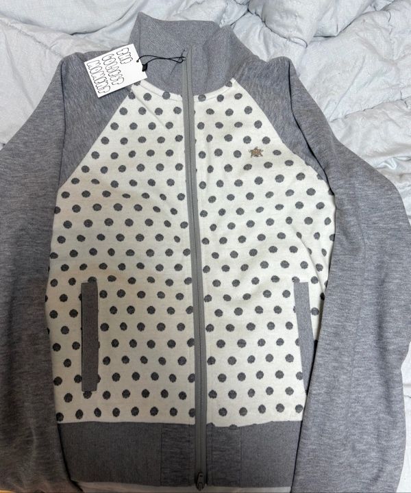 MUSINSA公式 | THE COLDEST MOMENT TCM dot raglan zip-up (beige/grey)