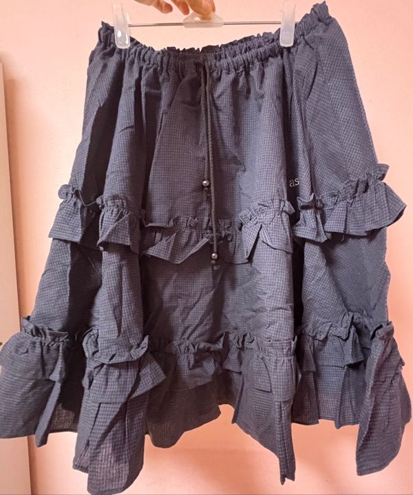 MUSINSA | ASON CHECK KANGKANG MIDI SKIRT / NAVY
