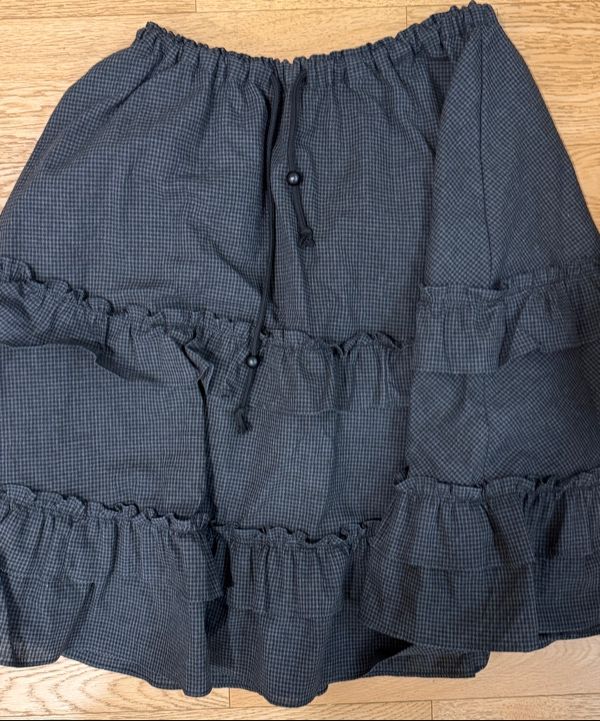 MUSINSA | ASON CHECK KANGKANG MIDI SKIRT / BLACK