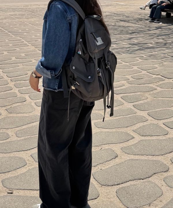 MUSINSA | MATIN KIM MATIN POCKET UTILITY LARGE BACK PACK IN CHARCOAL