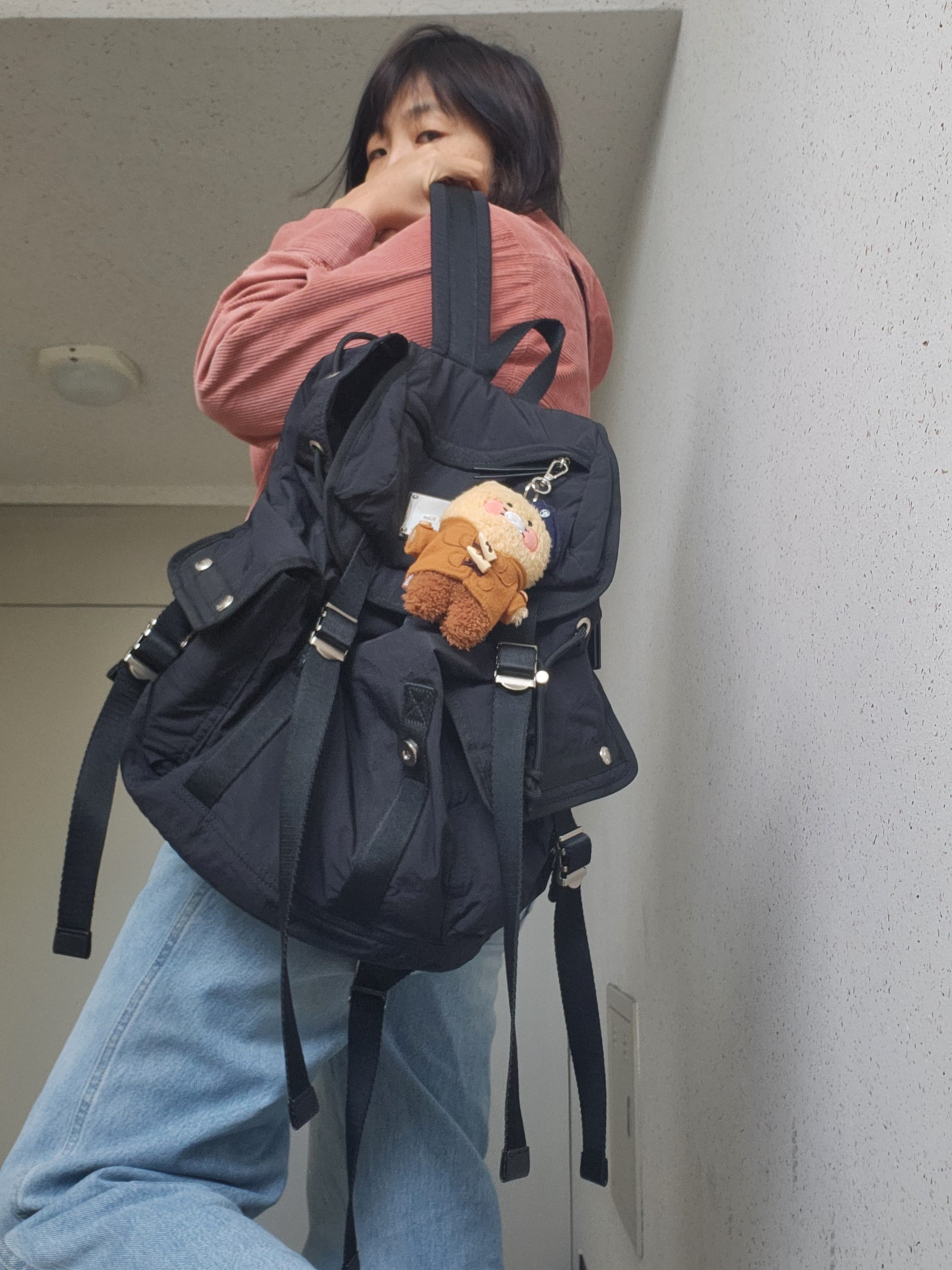 MUSINSA | MATIN KIM POCKET UTILITY LARGE BACK PACK IN BLACK