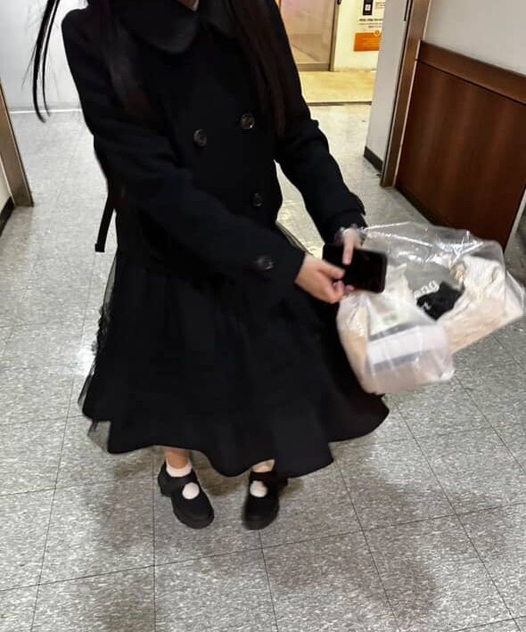 MUSINSA公式 | OHESHIO LAYERED SHEER FRILL SKIRT, BLACK