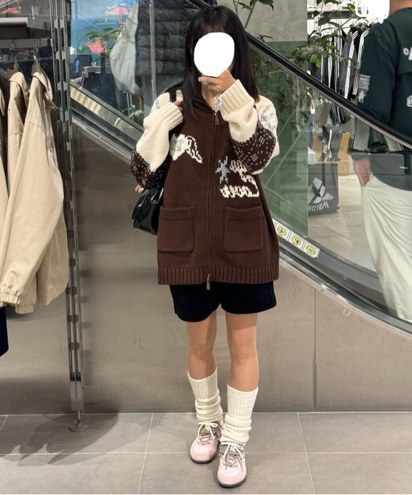 トップス ILLIGO Angelling Cowichan Knit Zip-up MUSINSA | ILLIGO Angel Ring Cowichan Knit Zip-Up Brown