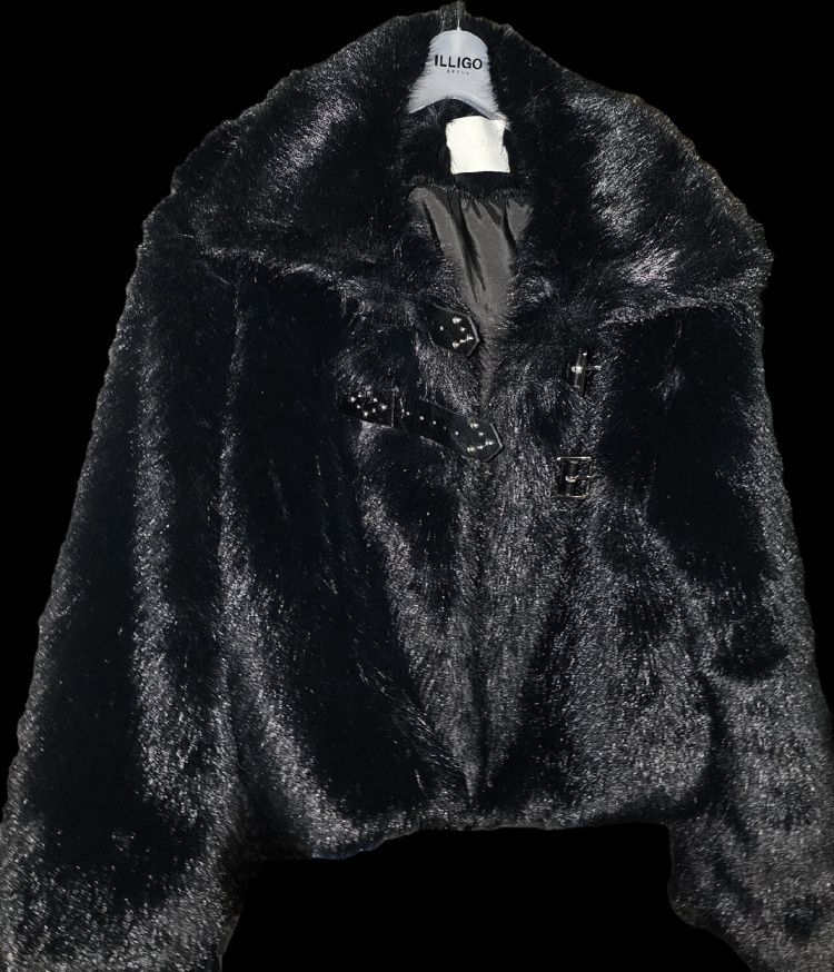 MUSINSA公式 | ILLIGO パピィショートファージャケットブラック