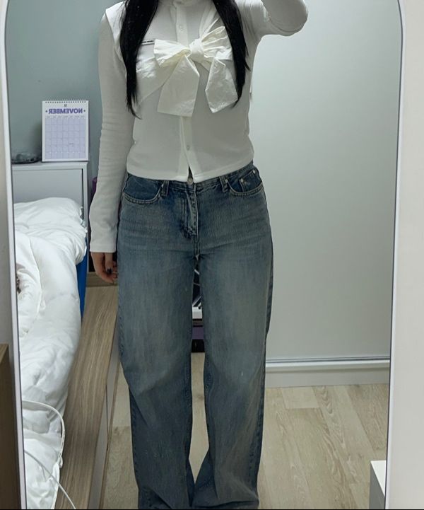 MUSINSA公式 | CRANK リボンタイドニットカーディガン_ホワイト