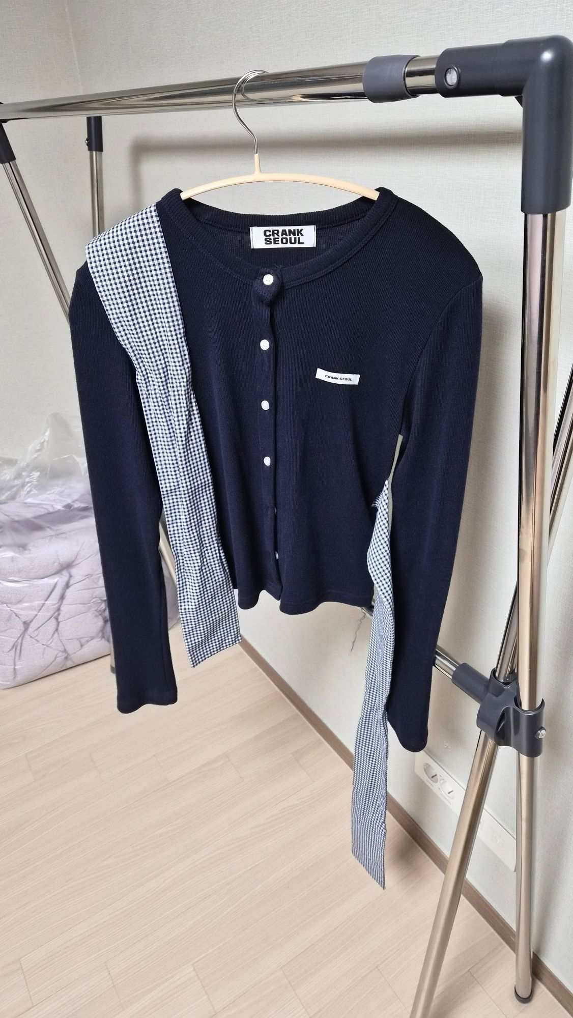 トップス CRANK Ribbon Tide Knit Cardigan MUSINSA | CRANK Ribbon Tide Knit Cardigan_Black