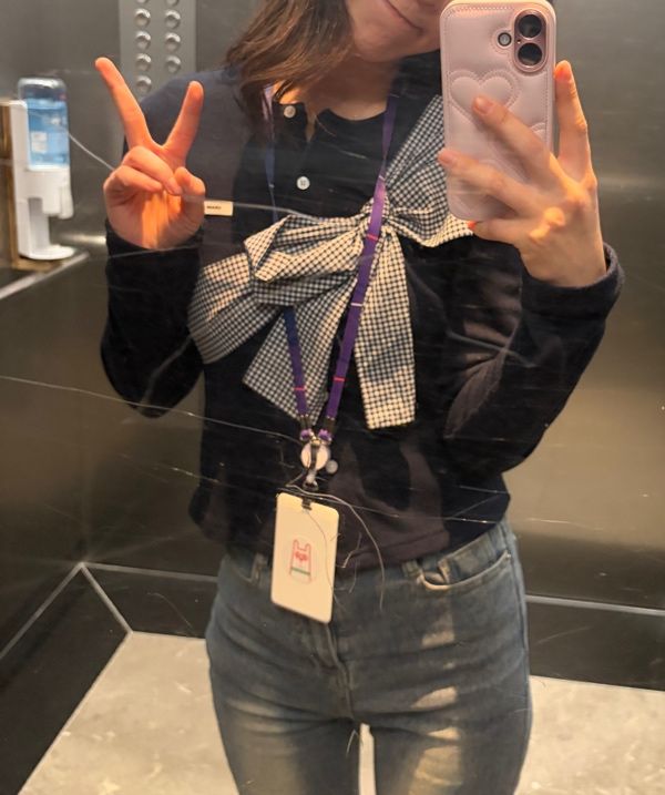 MUSINSA公式 | CRANK リボンタイドニットカーディガン_ネイビー