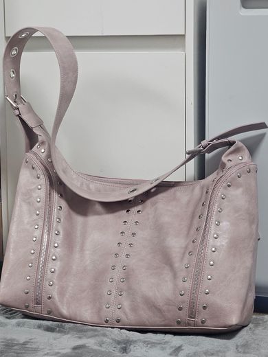 MUSINSA公式 | ILLIGO リーフアイレットビッグショルダーバッグピンク
