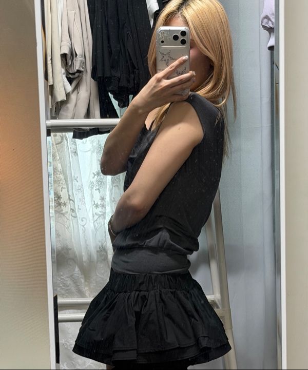 MUSINSA | KHAKIPOINT Cancan Skirt Pants (black)