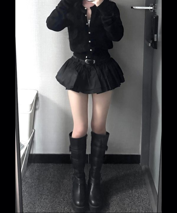 MUSINSA公式 | KHAKIPOINT Cancan Skirt Pants (black)