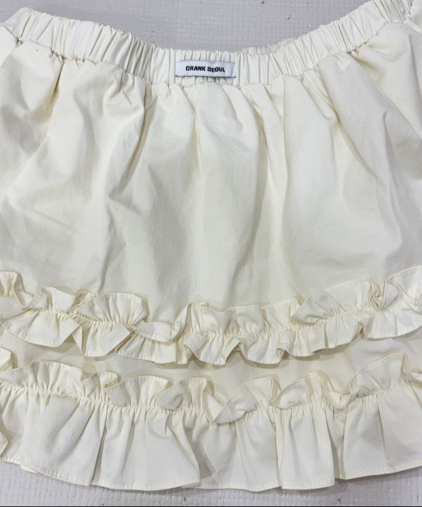 MUSINSA公式 | CRANK フリルレイヤードミニスカート_クリーム