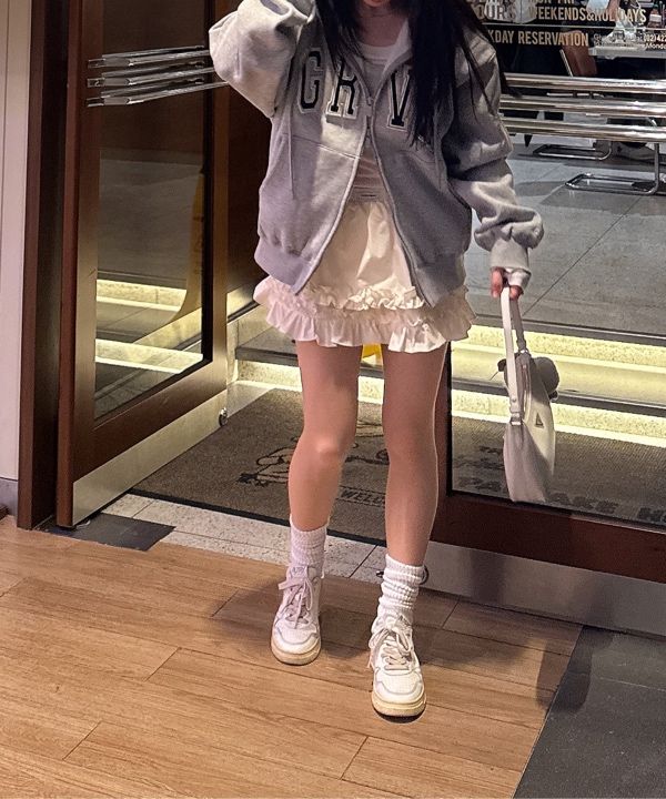 CRANK スカート フリルレイヤードミニスカート クリーム MUSINSA公式 | CRANK フリルレイヤードミニスカート_クリーム