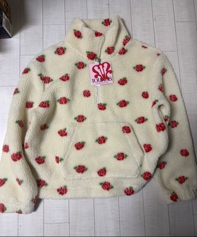 MUSINSA公式 | YOUHEE ROSE PATTERN FLEECE ANORAK IVORY