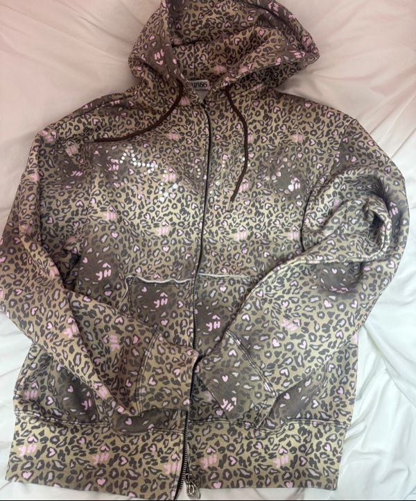 MUSINSA | YOUHEE LEOPARD HOOD ZIP-UP BROWN