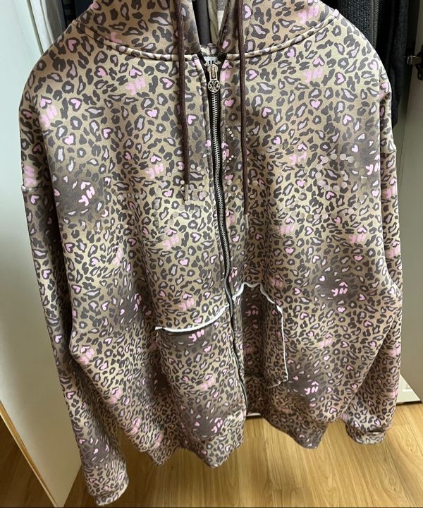 MUSINSA | YOUHEE LEOPARD HOOD ZIP-UP BROWN