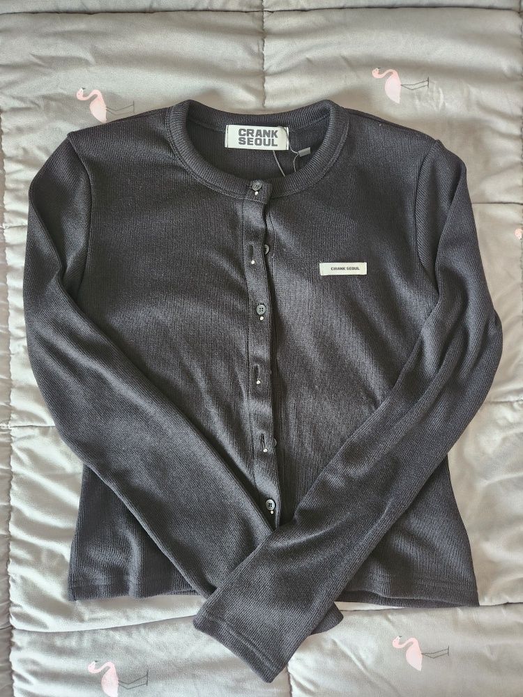 MUSINSA公式 | CRANK ニットスタッズカーディガン_ブラック