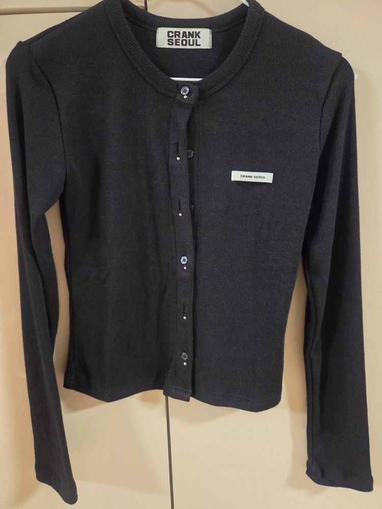 MUSINSA公式 | CRANK Knit Stud Cardigan_Black