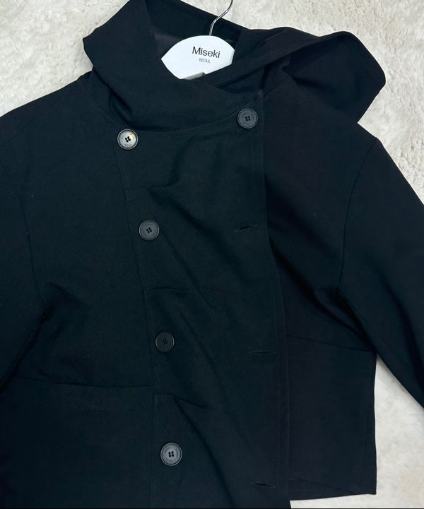 ジャケット・アウター miseki seoul Cowl neck button Jacket MUSINSA | MISEKI SEOUL Cowl neck button Jacket BLACK