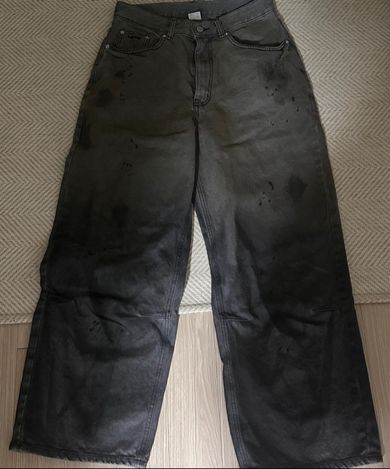 MUSINSA | AAKAM Dirty Gradation Denim Pants (Gray)