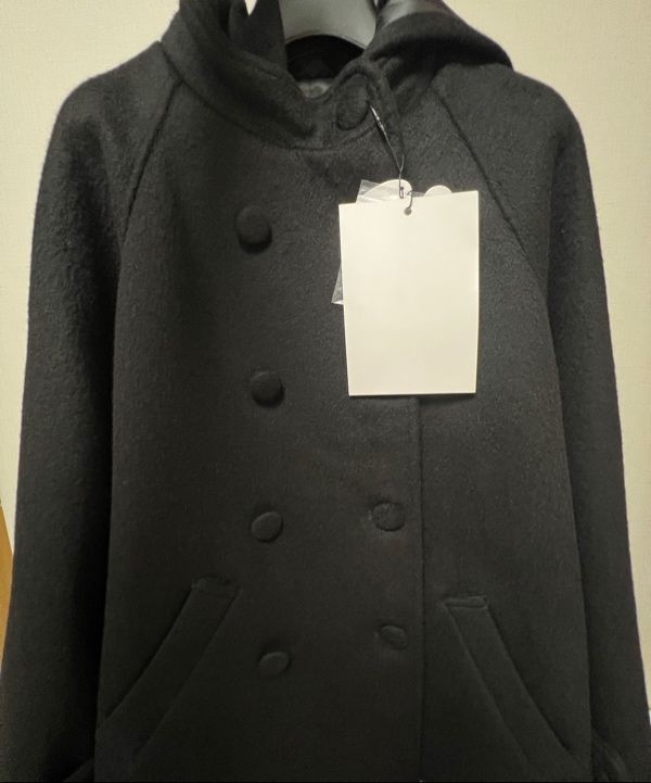 MUSINSA | HUG YOUR SKIN Hooded half coat (Black)