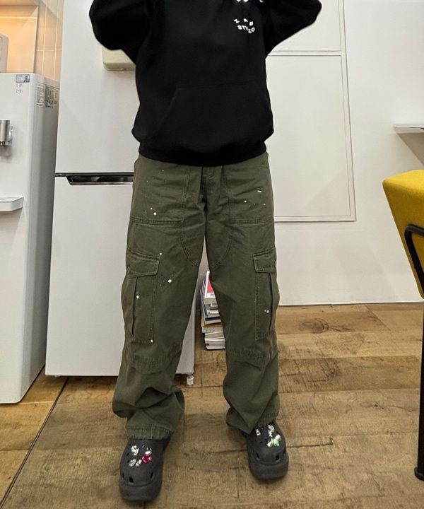 MUSINSA公式 | AAKAM Painted Military Cargo Pants (Khaki)