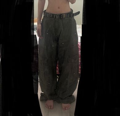 MUSINSA | AAKAM Painted Military Cargo Pants (Khaki)