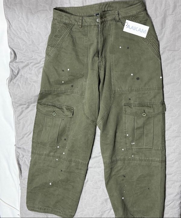 MUSINSA公式 | AAKAM Painted Military Cargo Pants (Khaki)