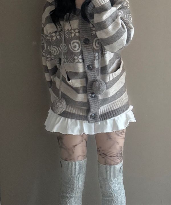 トップス HUG YOUR SKIN Angel wing pom-pom hooded MUSINSA | HUG YOUR SKIN Angel wing hooded pom-pom cardigan (Brown)