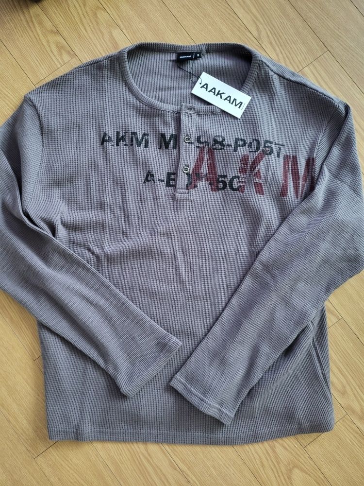 MUSINSA | AAKAM Waffle Henry Neck Long Sleeve (Brown)
