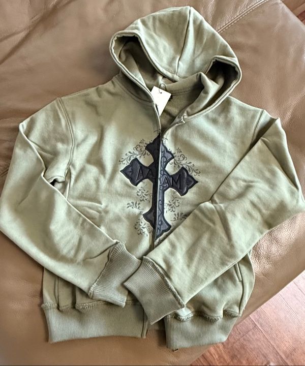 MUSINSA公式 | AAKAM AKM CROS2 Zip-Up Hoodie (Khaki)