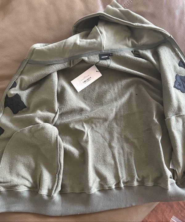 MUSINSA公式 | AAKAM AKM CROS2 Zip-Up Hoodie (Khaki)