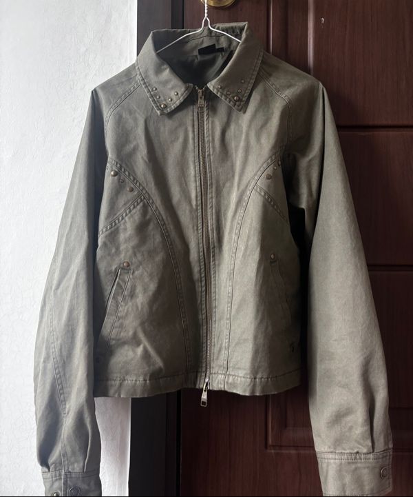 MUSINSA公式 | AAKAM Incision Studded Cotton Jacket (Khaki)