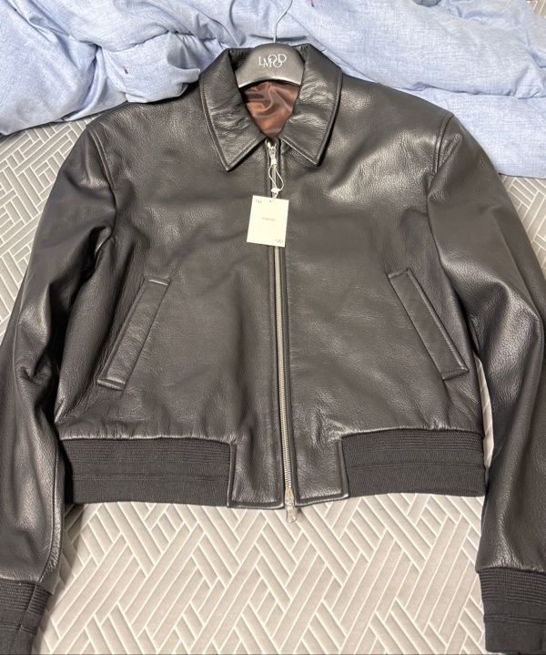 MUSINSA公式 | LMOOD セレニティ ゴートレザー ブルゾン ブラック