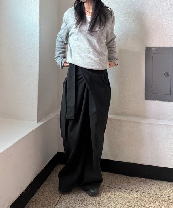 MUSINSA | FLAREUP Layered Wrap Trousers (FL-255_Black)