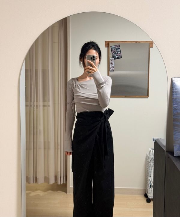 MUSINSA | FLAREUP Layered Wrap Trousers (FL-255_Black)