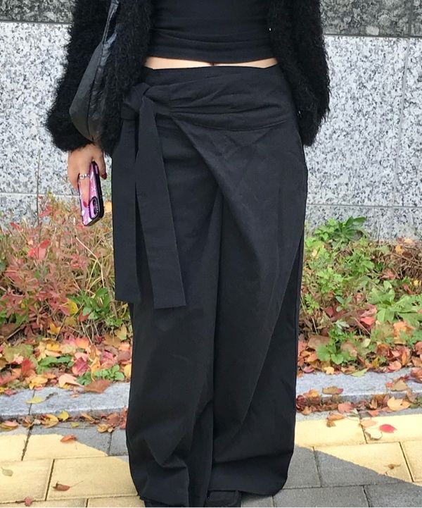 MUSINSA | FLAREUP Layered Wrap Trousers (FL-255_Black)