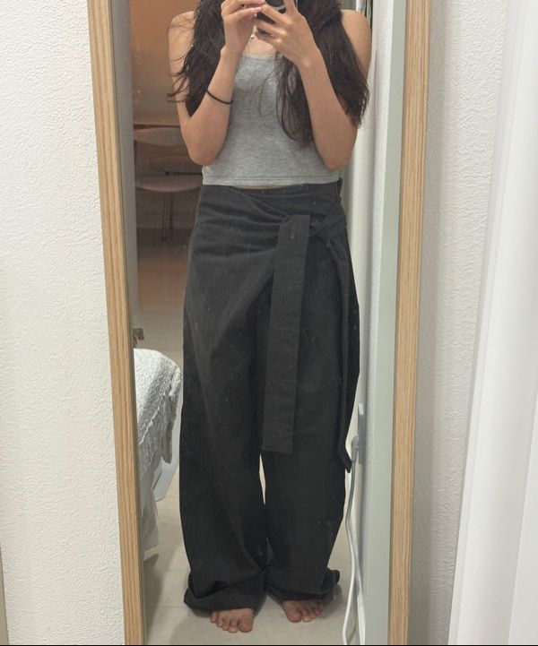 MUSINSA公式 | FLAREUP Layered Wrap Trousers (FL-255_Charcoal)