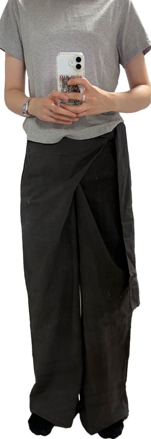 MUSINSA | FLAREUP Layered Wrap Trousers (FL-255_Charcoal)