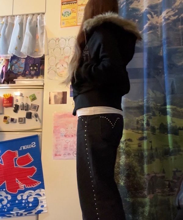 MUSINSA | FANCY CLUB Loose Fur Hooded Zip-Up (BLACK) F25ZA005