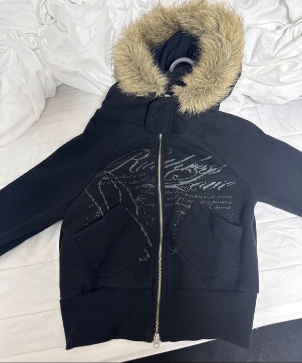 MUSINSA | FANCY CLUB Loose Fur Hooded Zip-Up (BLACK) F25ZA005