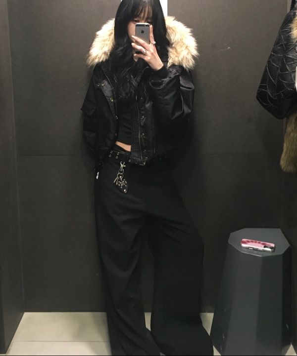 MUSINSA公式 | FANCY CLUB アイレットファーMA-1 (ブラック) F25ZA003