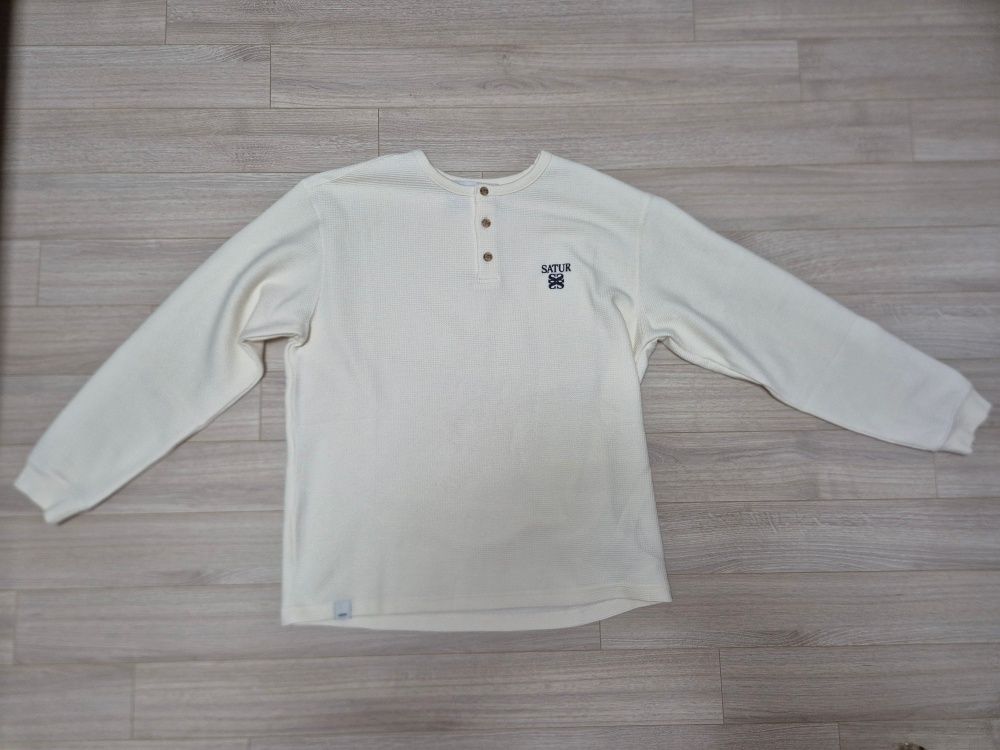 MUSINSA公式 | SATUR ワッフルヘンリーネックTシャツクリーム