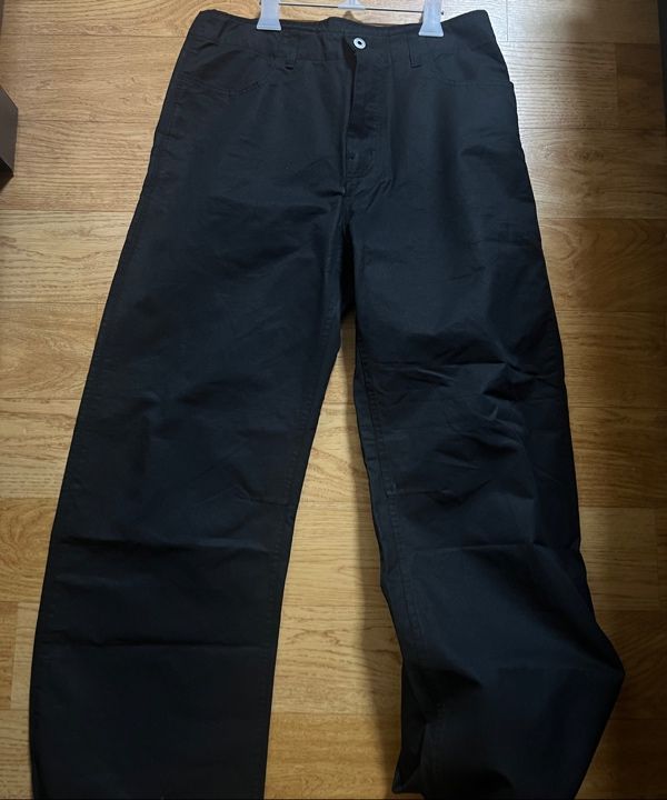 MUSINSA | COOR Deep Curved Washed Cotton Pants (Black)