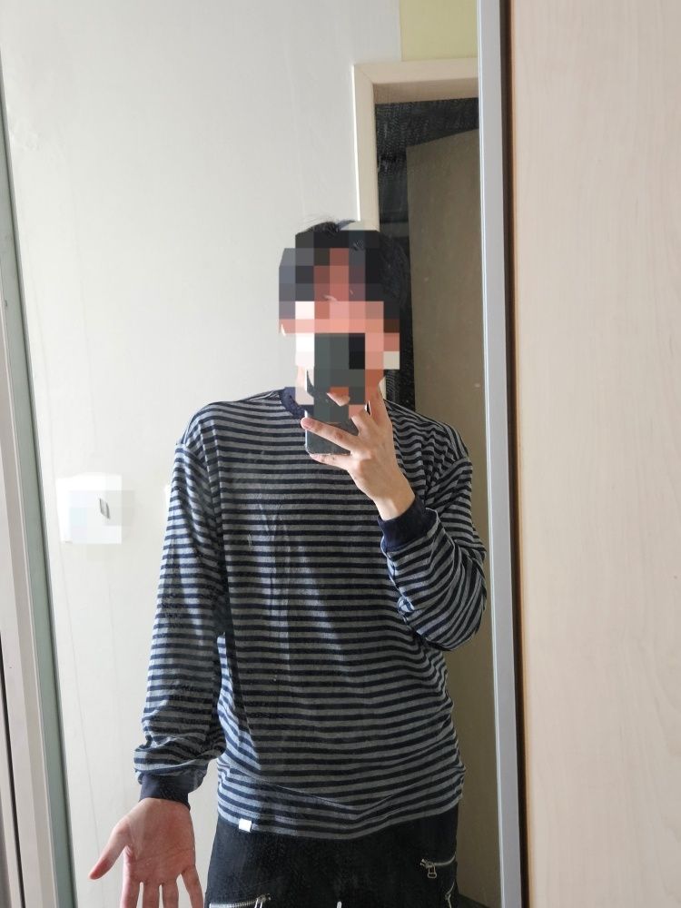 MUSINSA | NOMANUAL NM BORDER LONG SLEEVE TEE - DARK NAVY