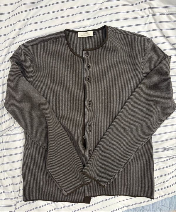 AMOMENTO STRIPE BUTTON ライトアウターカーディガン男女兼用 AMOMENTO STRIPE BUTTON ライトアウターカーディガン男女兼用